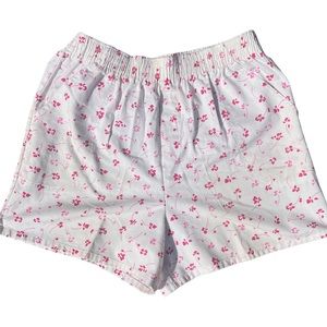 vintage made in usa white flower shorts